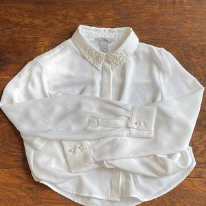 Ladies Blouse with Pearl Accents